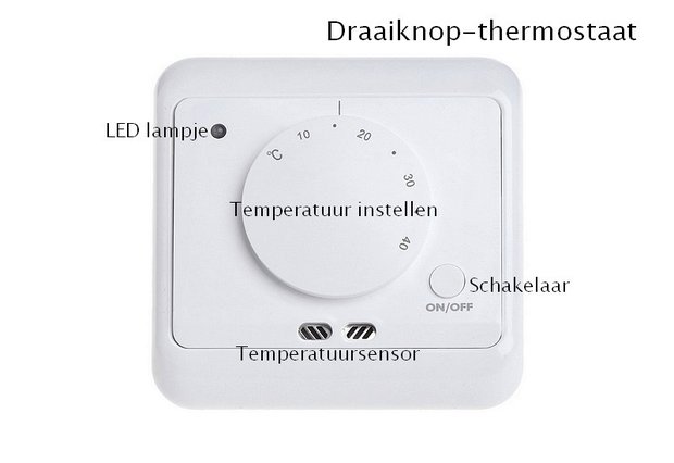 Gemengd Succes zomer Draaiknop-thermostaat 230V | voor elektrische vloerverwarming - dugoshop